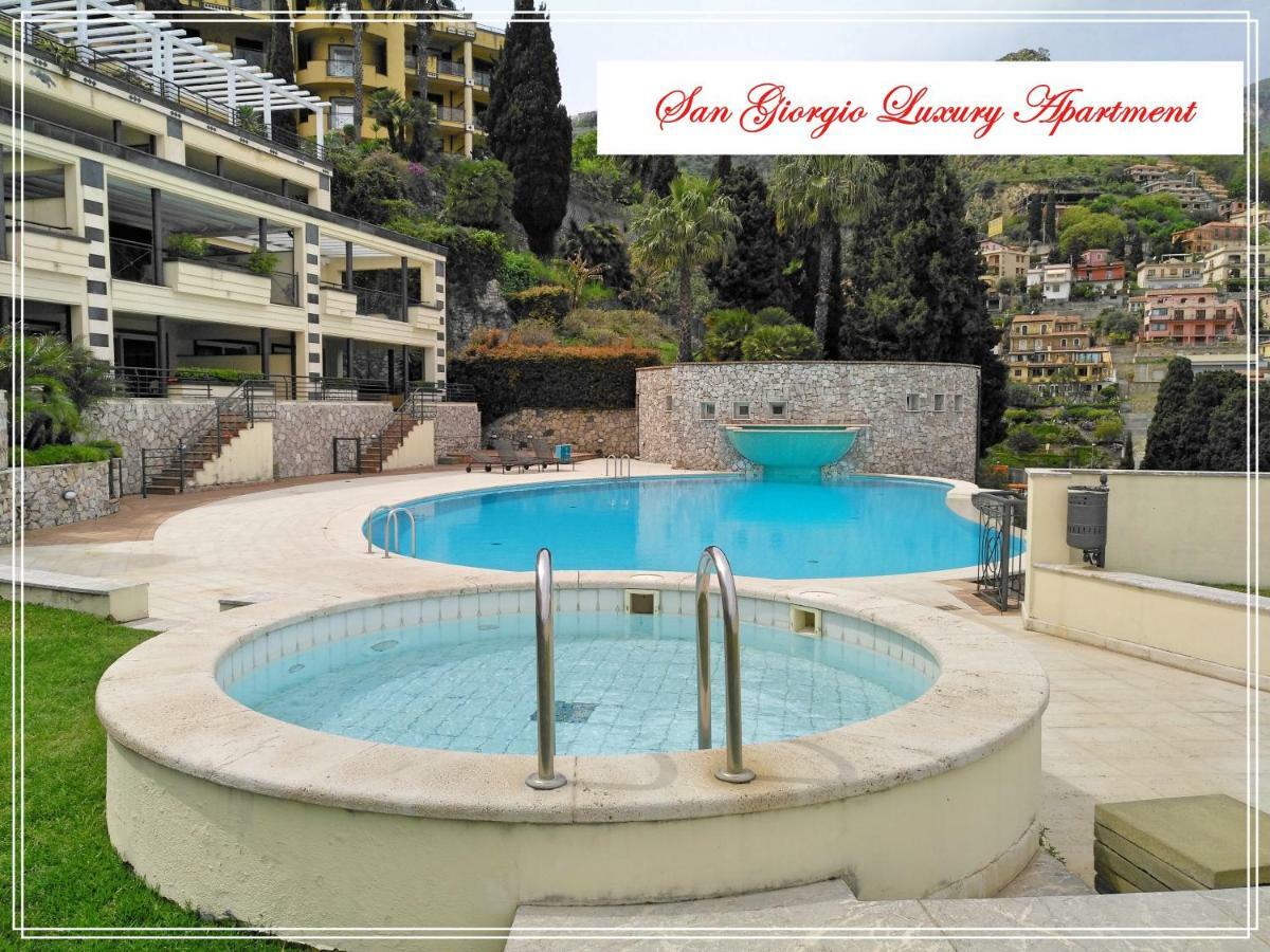 San Giorgio Luxury Apartment Taormina-Panoramic Pool & Parking Space Buitenkant foto