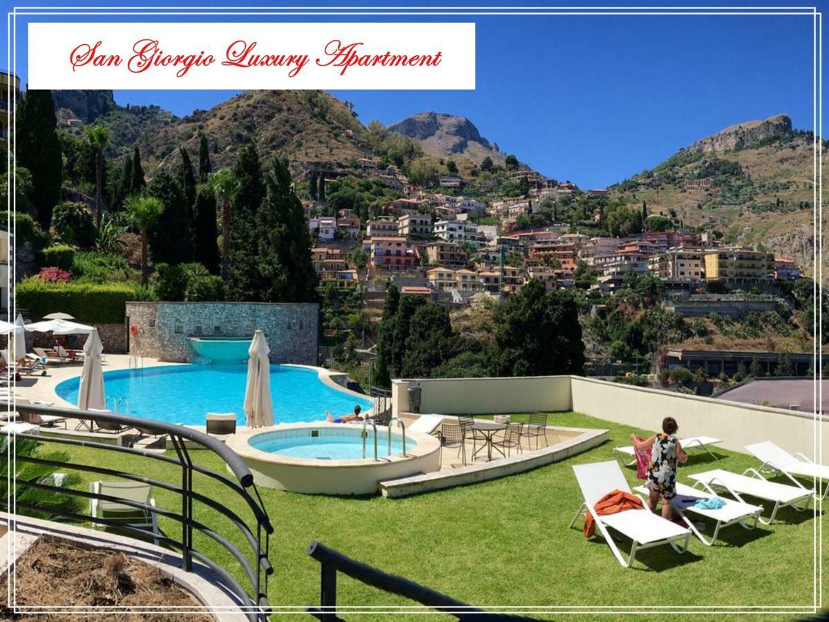 San Giorgio Luxury Apartment Taormina-Panoramic Pool & Parking Space Buitenkant foto