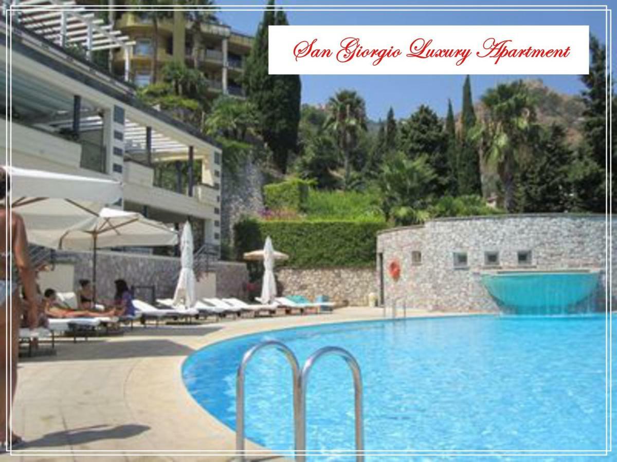 San Giorgio Luxury Apartment Taormina-Panoramic Pool & Parking Space Buitenkant foto